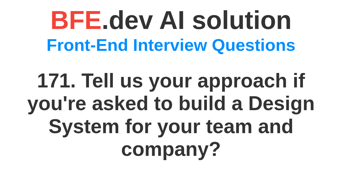 AI solution for Interview Question on BFE.dev