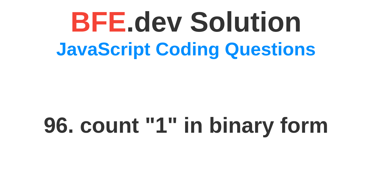 Having Count 1 In Binary