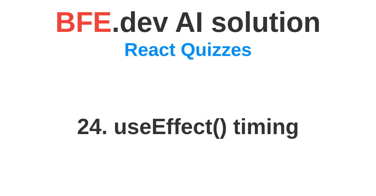 AI solution for React Quiz on BFE.dev